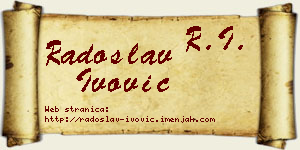 Radoslav Ivović vizit kartica